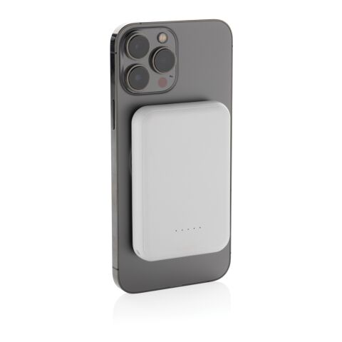 Powerbank Stellar magnético 5000 mAh y 5W plástico reciclado blanco | sin montaje de publicidad | no disponible | no disponible