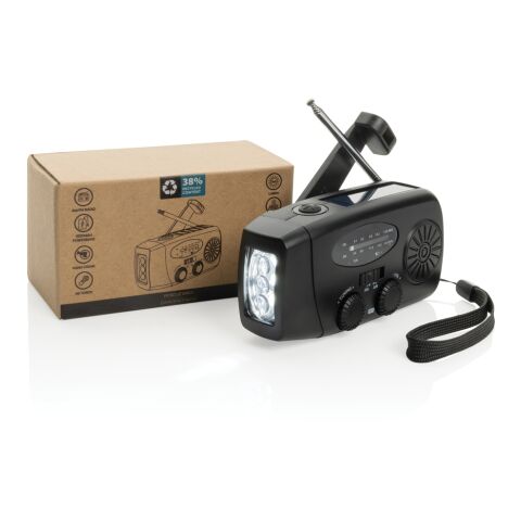 Radio de emergencia plástico reciclado RescueWave RCS negro | sin montaje de publicidad | no disponible | no disponible