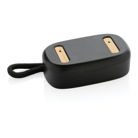 Auriculares TWS de plástico reciclado RCS y bambú FSC® negro | sin montaje de publicidad | no disponible | no disponible