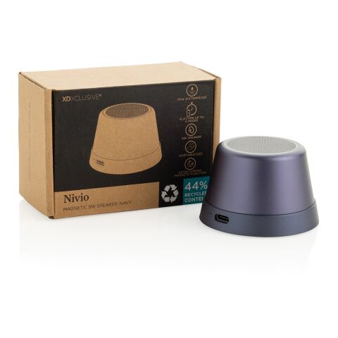 Altavoz magnético 5W de aluminio reciclado Nivio RCS azul | sin montaje de publicidad | no disponible | no disponible