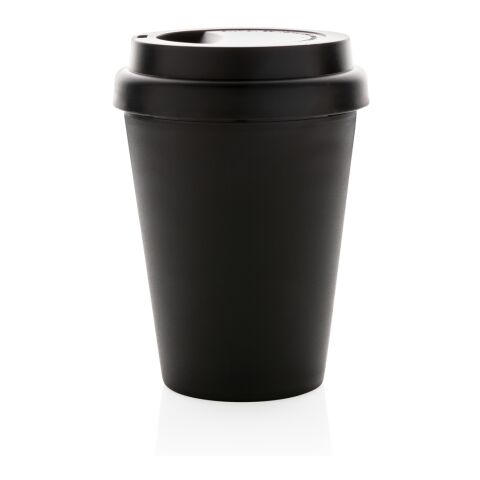 Taza de café reutilizable de doble pared 300ml negro | sin montaje de publicidad | no disponible | no disponible
