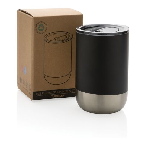 Taza de acero inoxidable reciclado RCS negro | sin montaje de publicidad | no disponible | no disponible