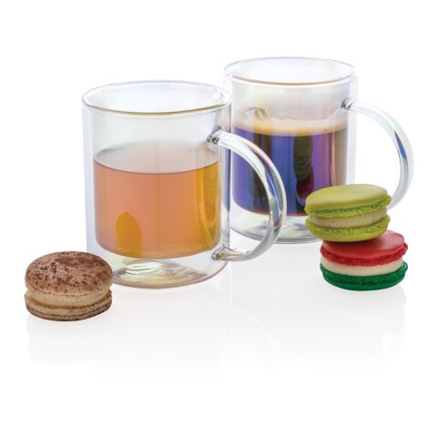 Taza de lujo de vidrio galvanizado de doble pared blanco | sin montaje de publicidad | no disponible | no disponible