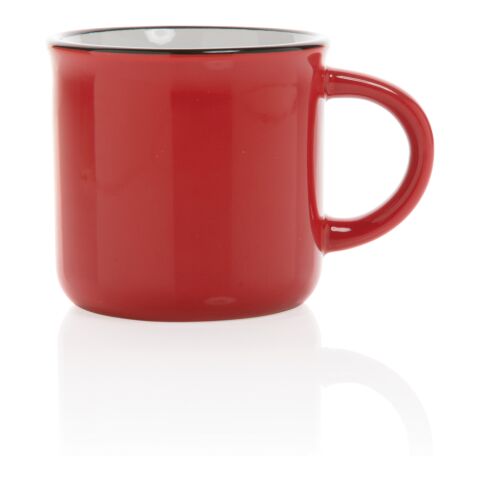 Taza de cerámica vintage rojo | sin montaje de publicidad | no disponible | no disponible