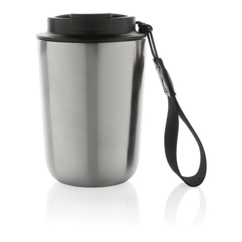Vaso al vacío Cuppa RCS re-steel con cordón plata-negro | sin montaje de publicidad | no disponible | no disponible