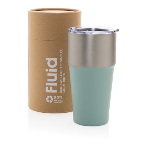 Vaso Fluid acero reciclado certificado RCS 500 ml verde | sin montaje de publicidad | no disponible | no disponible