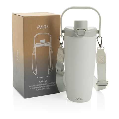Taza con cierre Avira Ayala RCS Re-steel Duosip blanco | sin montaje de publicidad | no disponible | no disponible