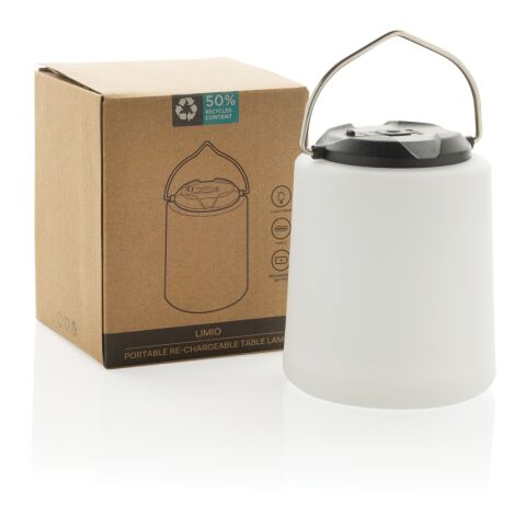 Lámpara Limio portátil recargable plástico reciclado RCS blanco | sin montaje de publicidad | no disponible | no disponible