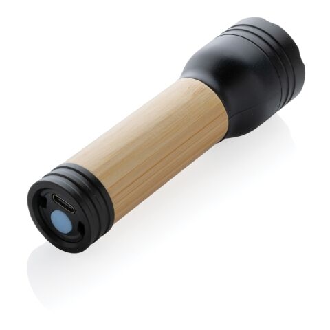 Linterna Lucid bambú y plástico reciclado certificación RCS negro-marron | sin montaje de publicidad | no disponible | no disponible