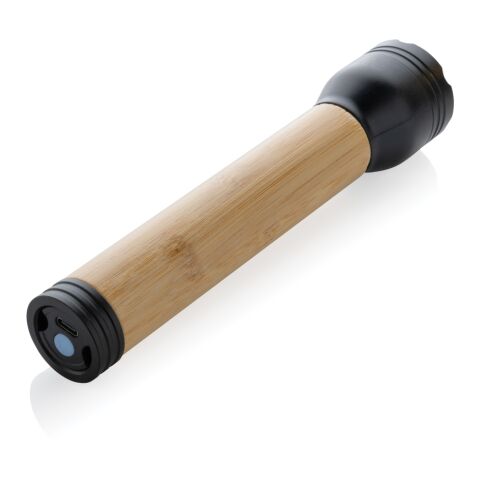 Linterna Lucid 5W bambú y plástico reciclado RCS negro-marron | sin montaje de publicidad | no disponible | no disponible