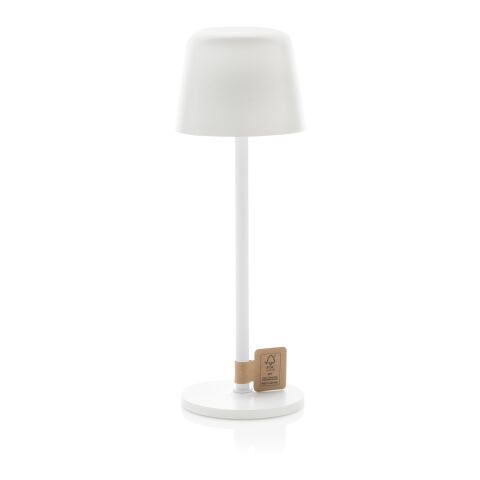 Lámpara de mesa Zenic RCS plástico reciclado recargable USB blanco | sin montaje de publicidad | no disponible | no disponible