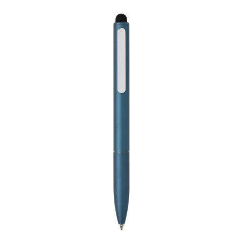 Bolígrafo Kymi aluminio reciclado RCS con lápiz óptico azul real | sin montaje de publicidad | no disponible | no disponible