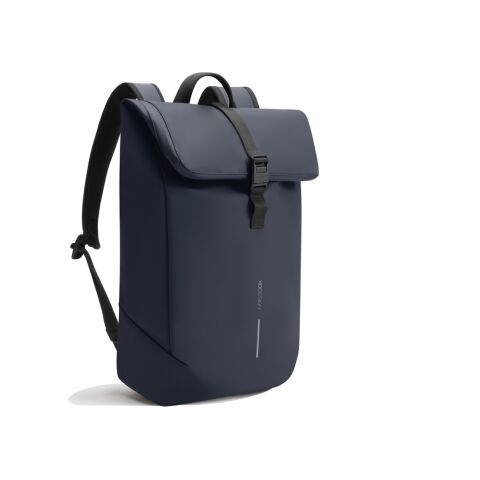 Mochila urbana resistente al agua con solapa azul marino jaspeado-negro | sin montaje de publicidad | no disponible | no disponible