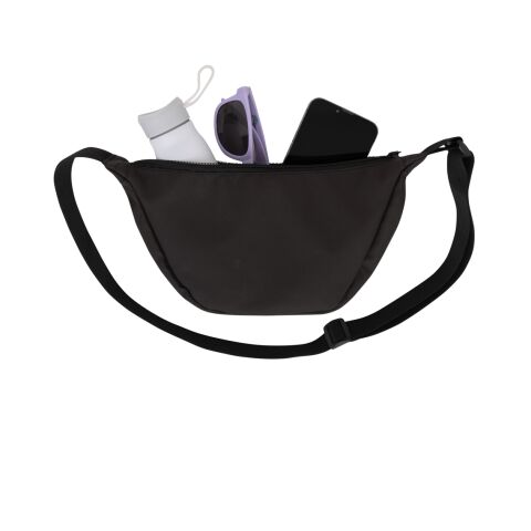Bolsa bandolera Crescent AWARE™ de RPET negro | sin montaje de publicidad | no disponible | no disponible | no disponible