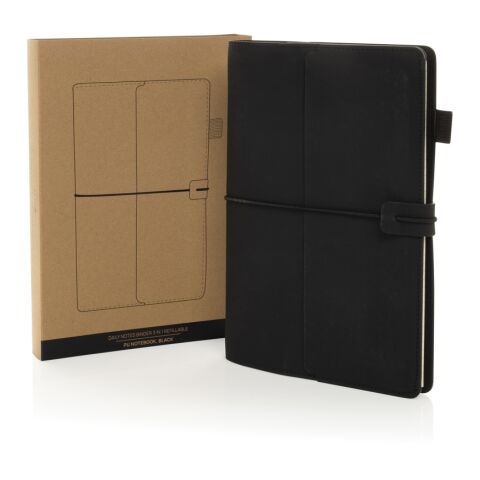 Cuaderno recargable PU 3 en 1 para notas diarias negro | sin montaje de publicidad | no disponible | no disponible