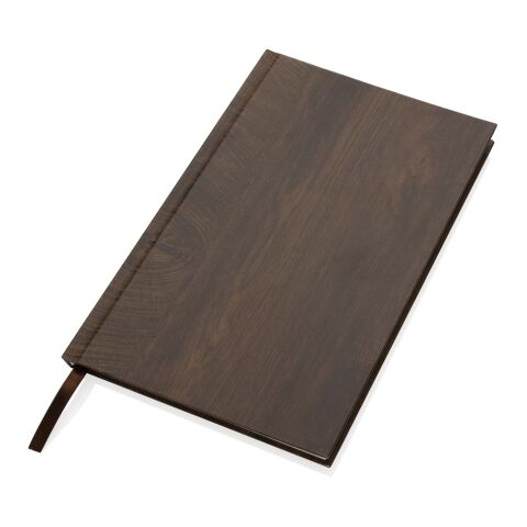 Libreta A5 con estampado de madera Kavana marrón oscuro | sin montaje de publicidad | no disponible | no disponible