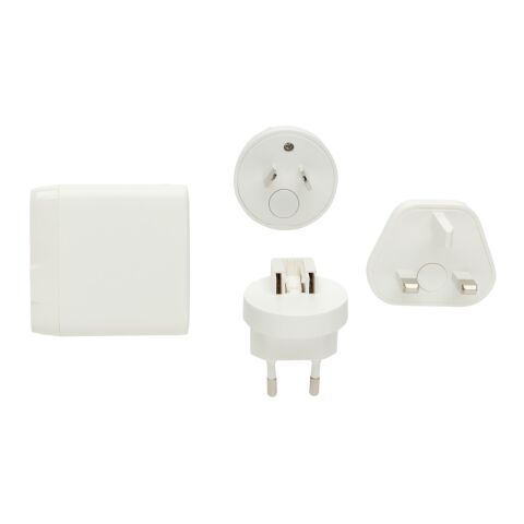 Cargador viaje de plástico Travel Charge Pro RCS con USB C blanco-negro | sin montaje de publicidad | no disponible | no disponible