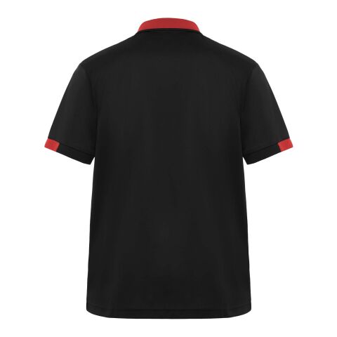 Polo de manga corta antibacteriano unisex de 160 g/m2 "Samurai" Estándar | Negro intenso-Rojo | 2XL | sin montaje de publicidad | no disponible | no disponible | no disponible