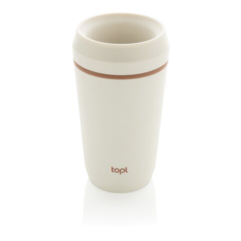 Vaso de plástico reciclado Topl To Go con tapa patentada 360 marron