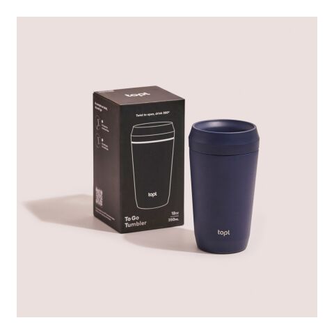 Taza Topl To Go de acero reciclado con tapa patentada 360 azul marino | sin montaje de publicidad | no disponible | no disponible