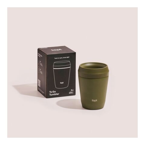 Taza Topl To Go de acero reciclado con tapa patentada 360 verde | sin montaje de publicidad | no disponible | no disponible