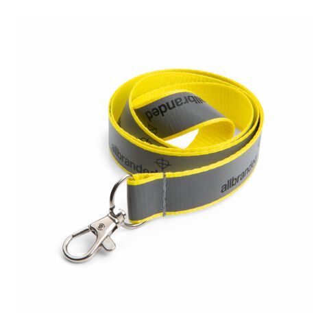 Lanyard reflectante A elección | sin montaje de publicidad | 12 mm | Mosquetón redondo | Sin accesorios | Cierre de plástico | Con clip de seguridad