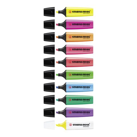 STABILO BOSS ORIGINAL Set de 4 rotuladores fluorescentes Impresión De Pantalla 3 color