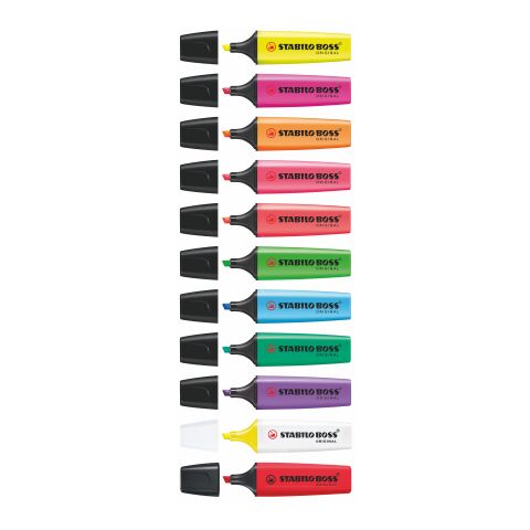 STABILO BOSS ORIGINAL Set de 3 rotuladores fluorescentes Impresión De Pantalla 4 color
