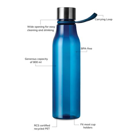 Botella de agua VINGA Lean RCS 800 ml azul marino | sin montaje de publicidad | no disponible | no disponible