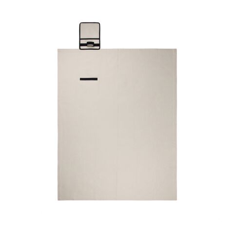 Manta de picnic de lona reciclada VINGA Volonne AWARE™ blanquecino-negro | sin montaje de publicidad | no disponible | no disponible | no disponible