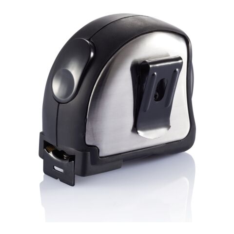 Flexómetro acero inoxidable, 5m/25mm plata-negro | sin montaje de publicidad | no disponible | no disponible | no disponible