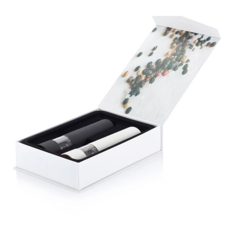 Set molinillos eléctricos sal y pimineta blanco-negro | sin montaje de publicidad | no disponible | no disponible