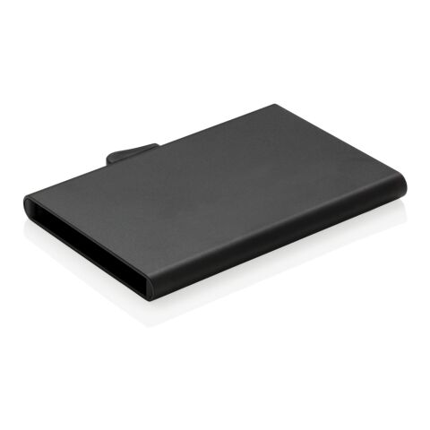 Tarjetero RFID C-Secure de aluminio negro | sin montaje de publicidad | no disponible | no disponible | no disponible