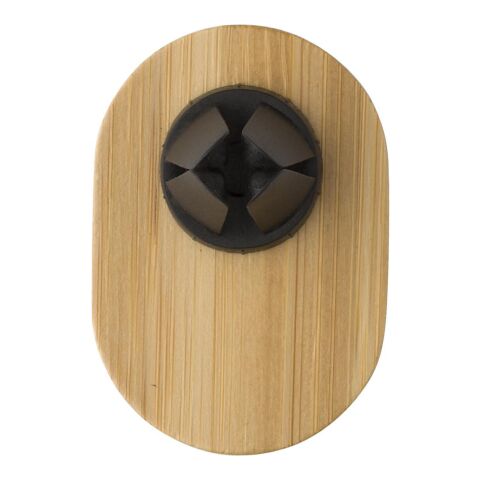 Soporte para teléfono de bambú Larry marrón | sin montaje de publicidad | no disponible | no disponible