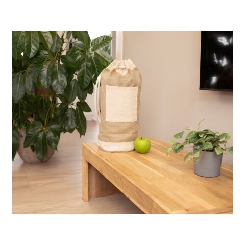 Bolsa tipo petate en yute marrón | sin montaje de publicidad | no disponible | no disponible