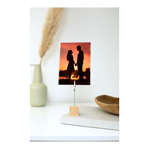 Soporte de madera con pinza Malia marrón | sin montaje de publicidad | no disponible | no disponible