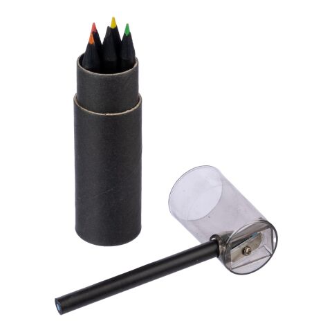 Set de escritura en tubo de cartón reciclado Beate negro | sin montaje de publicidad | no disponible | no disponible