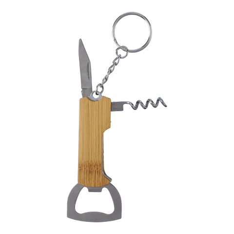 Llavero con multiherramienta de bambú Stuart marrón | sin montaje de publicidad | no disponible | no disponible