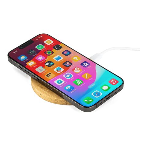Cargador rápido inalámbrico de bambú negro | sin montaje de publicidad | no disponible | no disponible