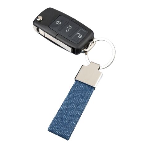 Llavero de tela vaquera Enzi azul | sin montaje de publicidad | no disponible | no disponible