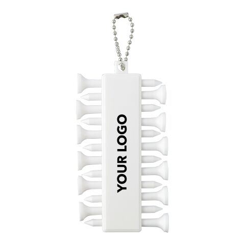 Set de tees de golf de ABS reciclado Aveline blanco | sin montaje de publicidad | no disponible | no disponible