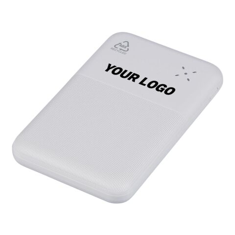 Power Bank de ABS reciclado Tavi blanco | sin montaje de publicidad