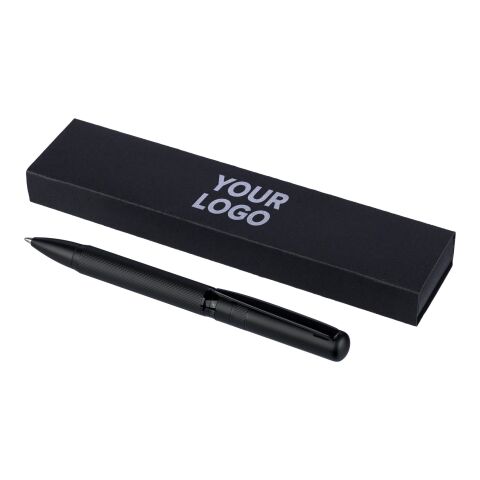 Bolígrafo de latón ecológico con estuche Hadi negro | sin montaje de publicidad