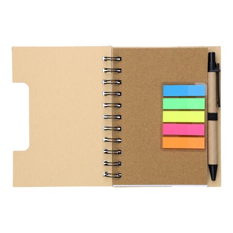 Libreta símil bambú con memos Niall marrón | sin montaje de publicidad | no disponible | no disponible