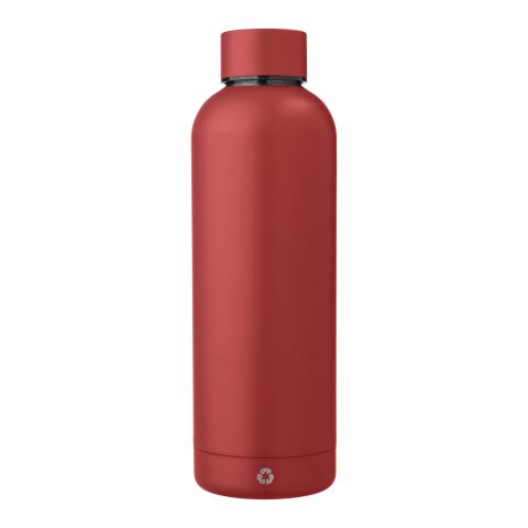 Botella termo de acero inox. reciclado Isaías rojo oscuro