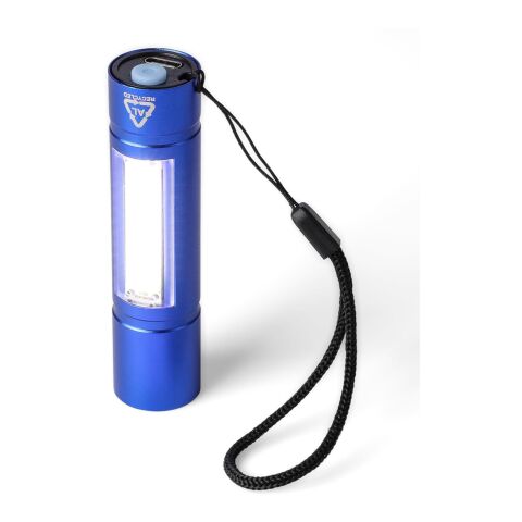 Linterna COB de aluminio reciclado Sami azul cobalto