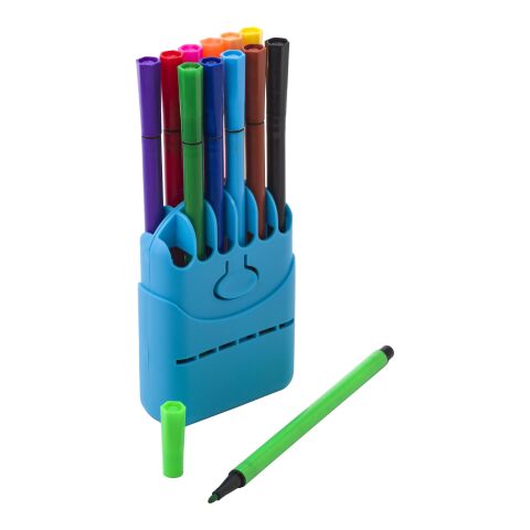 Estuche con 12 rotuladores azul claro | sin montaje de publicidad | no disponible | no disponible