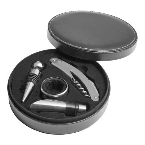 Juego de cuatro accesorios de vino. negro | sin montaje de publicidad | no disponible | no disponible