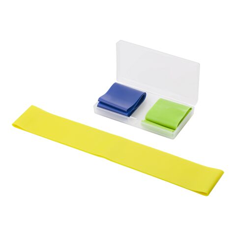 Set de 3 bandas elásticas para hacer deporte, con diferentes resistencias. colorido | sin montaje de publicidad | no disponible | no disponible