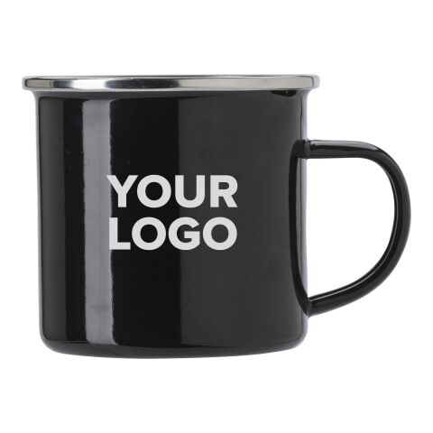 Taza esmaltada de acero inox. negro | sin montaje de publicidad | no disponible | no disponible